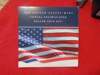 2008 U.S. Mint Annual UNC Dollar Coin Set With 2008W Eagle UNOPENED #T4060