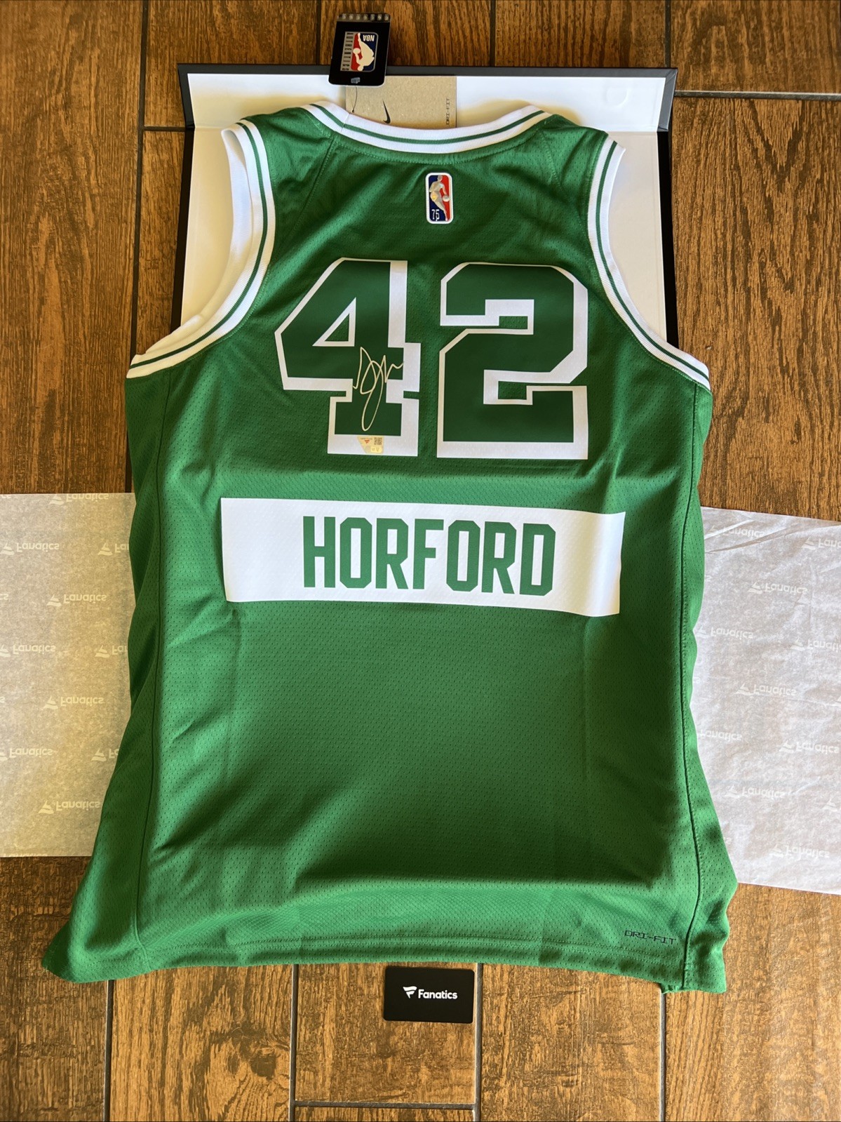 Al Horford Autographed Signed Boston Celtics Celtics Jersey Nike Green Fanatics 75th Anniversary Edition 