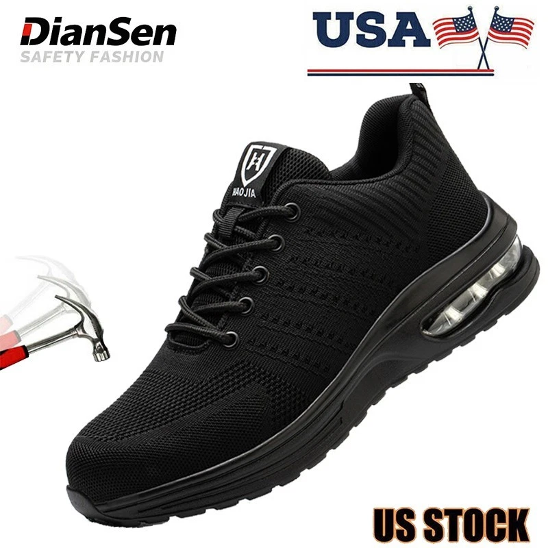 Mens Work Boots Safety Shoes Steel Toe Hiking Shoes Indestructible Sneakers 8-12