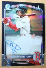 2025 Bowman Chrome NATANAEL YUTEN 1st BLACK Refractor Auto #'d 6/10 SSP Red Sox