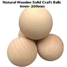 Sfere in Legno di Faggio Massello, 6mm - 200mm Sfera in Legno Senza Foro Sfera Artigianale Fai da Te
