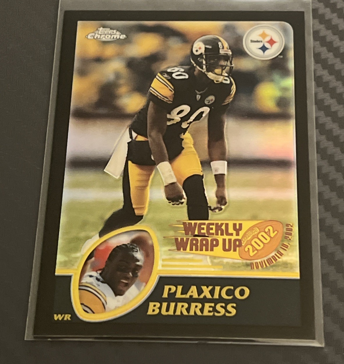 2003 Topps Chrome Weekly Wrap Up Plaxico Burress #155 Black Refractor 100/599