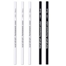 5 Pcs Black White Color Pencils Permanent Oil-Based Wooden Drawing Set