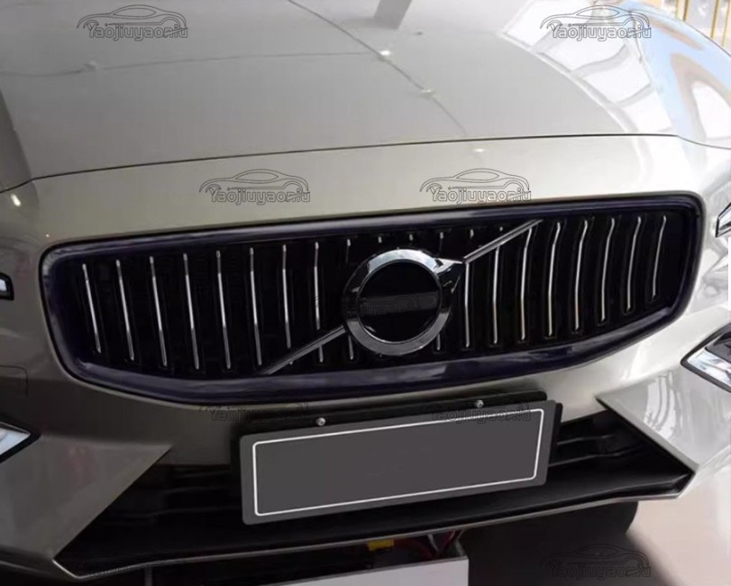 4pcs ABS Glossy Black Exterior Front Grille Grill Frame For Volvo
