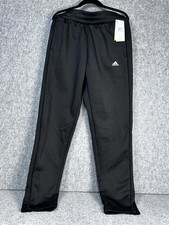 Adidas Men s S Tapered Black 3 Stripe Jogger Sweatpants Athleisure Pockets New