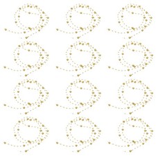 12 Pcs 4 Feet Artificial Pearl String Beads Chain for Decoration, Pearl Gold