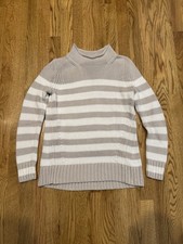 J Crew Sweater Women  s Size XS Striped Roll Neck Knit Heavyweight Always Retro