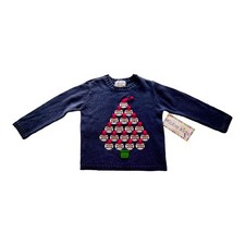 5/6 NWT Crystal Kobe Kids Santa Pompom Sweater Christmas Tree Nordstrom Unisex