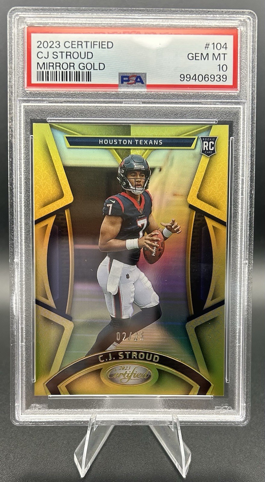2023 Panini Certified CJ Stroud #104 Mirror Gold /25 Rookie RC PSA 10