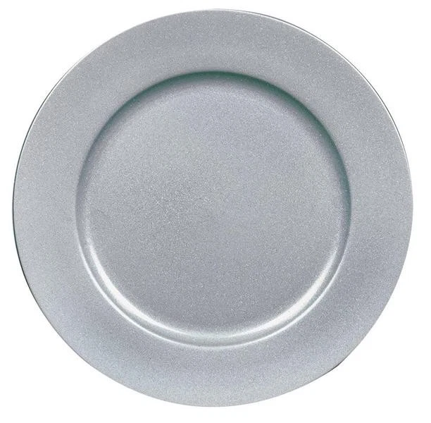 Piatto Di Carica Di Natale In Glitter Argento Da 33Cm - PREMIER - Immagine 2 di 2