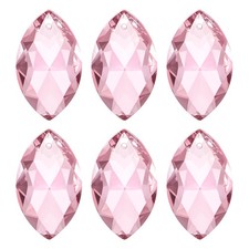 K9 Crystal Pendants Oval Beads, 6 Pack 38mm, Pink
