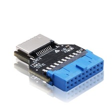 USB 3.0 19Pin To USB 3.1/3.2 TypeC 20Pin AKey Front Panel 180 Deg Adapter