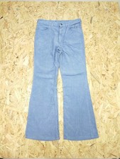Vtg 70s 80s Mens Wrangler Bell Bottom Western Hippie Blue Corduroy pant W32 x 32