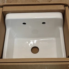 allen + roth MC-20405 24" x 19" White Farm Style Wall Mount Ceramic Utility Sink