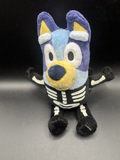 Bluey Glow In The Dark Skeleton Costume Halloween Holiday Plush Toy 9"