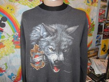 Vintage 1990's 1992 Harley Davidson Wolf Crewneck Sweatshirt size XL 3D Emblem