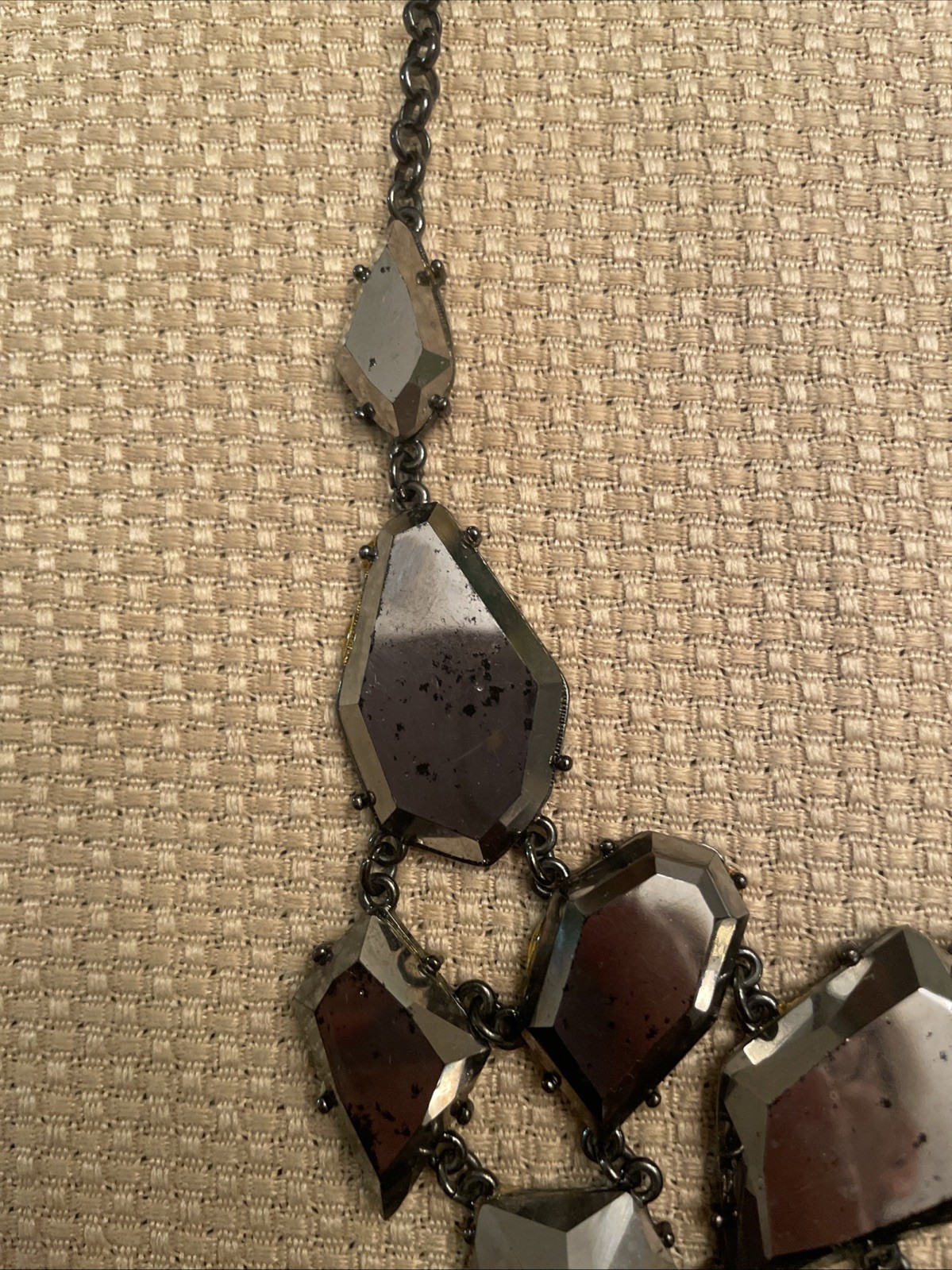 Gunmetal Silver  Mirror Like Bold Statement Neckl… - image 8