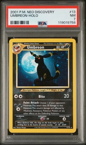 2001 POKEMON NEO DISCOVERY #13 UMBREON-HOLO PSA 7
