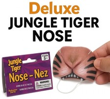 Deluxe JUNGLE TIGER NOSE Cat Latex Rubber Fang Teeth Animal Costume Mask Toy NEW