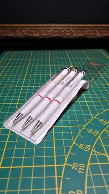rOtring Tikky Special white set of 3, NOS 1990's mechanical pencils  RARE 
