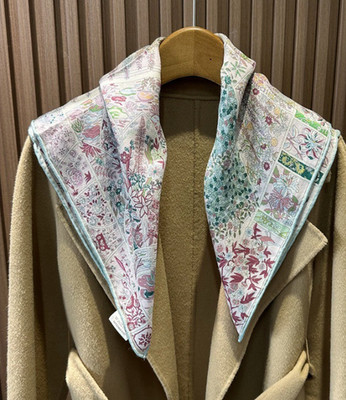 75% Cashmere 25% Silk Shawl 26'' Bandana Scarf Neckerchief floral Print Wrap