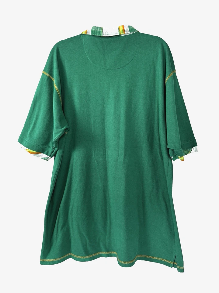Camisa Polo De Colección Rara Para Hombres PJ Mark 2XL Irlandesa Kelly Verde A Cuadros Y2K Preparación Ropa de Calle Foto 2 de 4