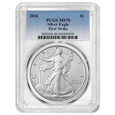 Presale - 2026 $1 American Silver Eagle PCGS MS70 FS Blue Label