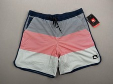 Quiksilver Mens Scalloped Hem 7" Volley Swim Trunks with Comfort Liner Sz M