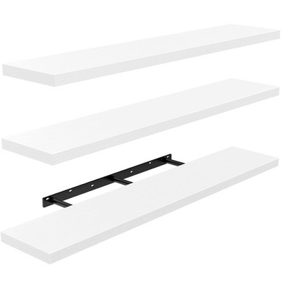 Floating Wall Shelf 3 Stück 90 cm Weiß MDF