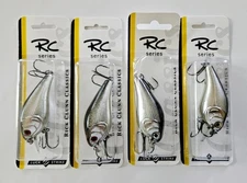 4 Luck-E-Strike Rick Clunn RC Series Classic Squarebill Crankbaits Chrome Black
