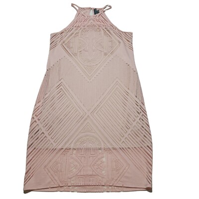 Bold Elements Dress Fitted Small Pink Dress Aztec Design | eBay