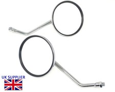 Chrome Round Side Mirrors for Vespa Piaggio 50 125 150cc 8mm Clockwise Thread
