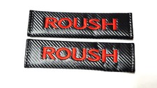 2x New Roush Carbon Fiber Seat Belt Cover Shoulder Pad Cushion 2x New Roush Carbon Fiber Seat Belt Cover Shoulder Pad Cushion