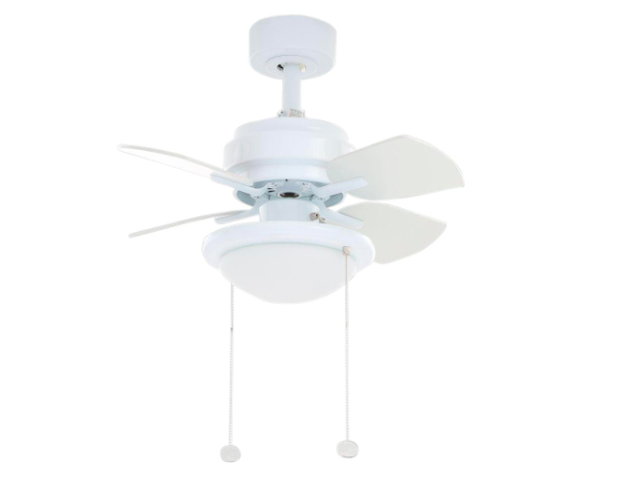 White Ceiling Fan 24 In Small Dome Style Light 3 Speed Laundry