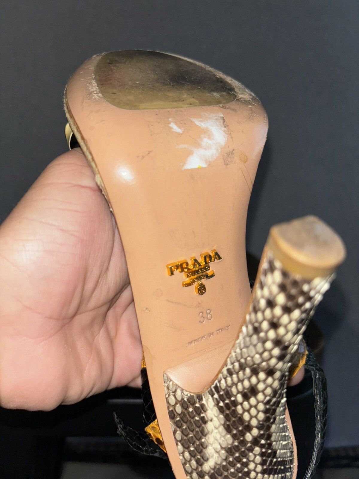 PRADA Multicolor Python Leather Animal Print Stra… - image 19