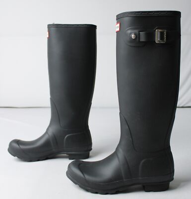 Hunter Women's Original Solid Tall Rain Boots JL3 Black Size US:7 UK:5