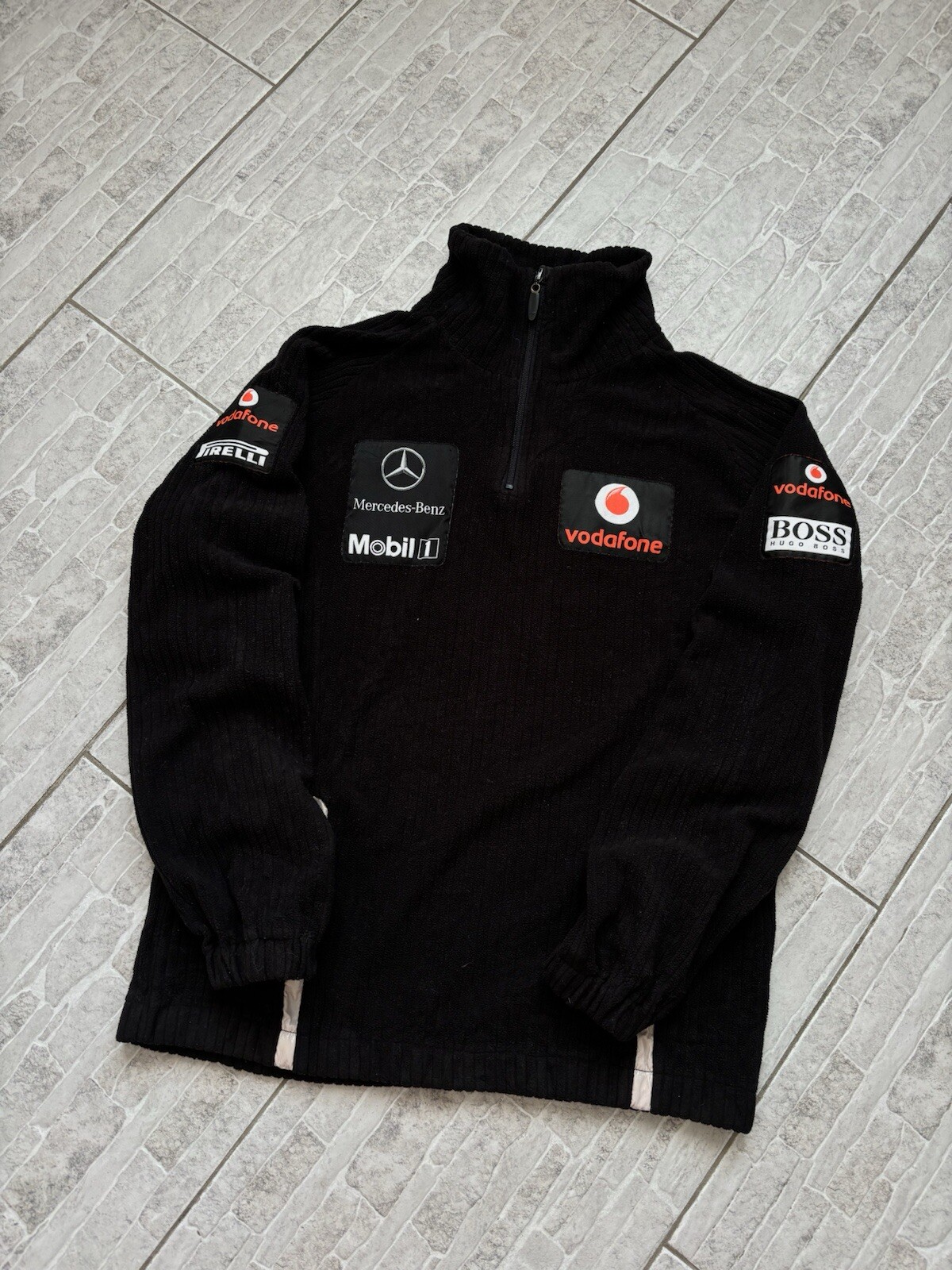 McLaren Mercedes Hugo Boss 1/4 Zip Jumper M Fleece Pullover F1 Racing Vodafone