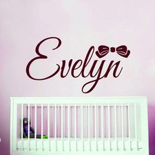 Personalized Name Wall Decals Bow Sticker Vinyl Decal Girl Nursery Bedroom MN42