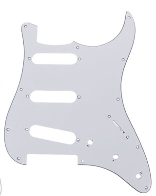 Strat Pickguard 11-Hole | White 3-Ply | Fits USA & MIM Fender Stratocaster |