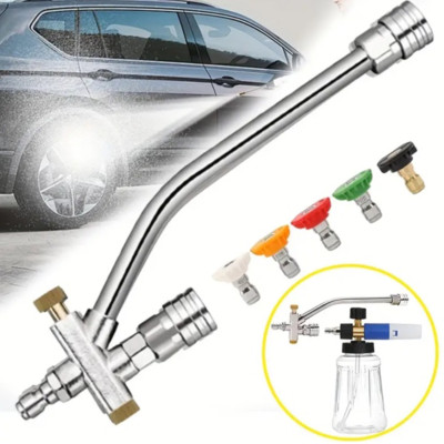 Dual Valve Foam Cannon Dual Spray Gun Stainless Steel Foam Lance Nozzle 4000PSI