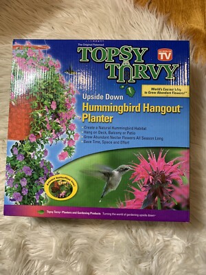 Topsy Turvy Upside Down Hummingbird Hangout Planter 2009 New In Box