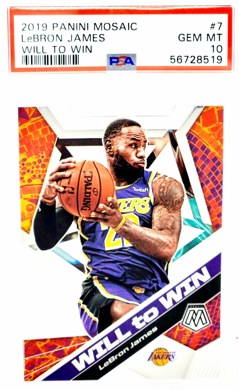 📈 PSA 10 LeBRON JAMES 📈 2019-20 MOSAIC WILL TO WIN #7 LAKERS