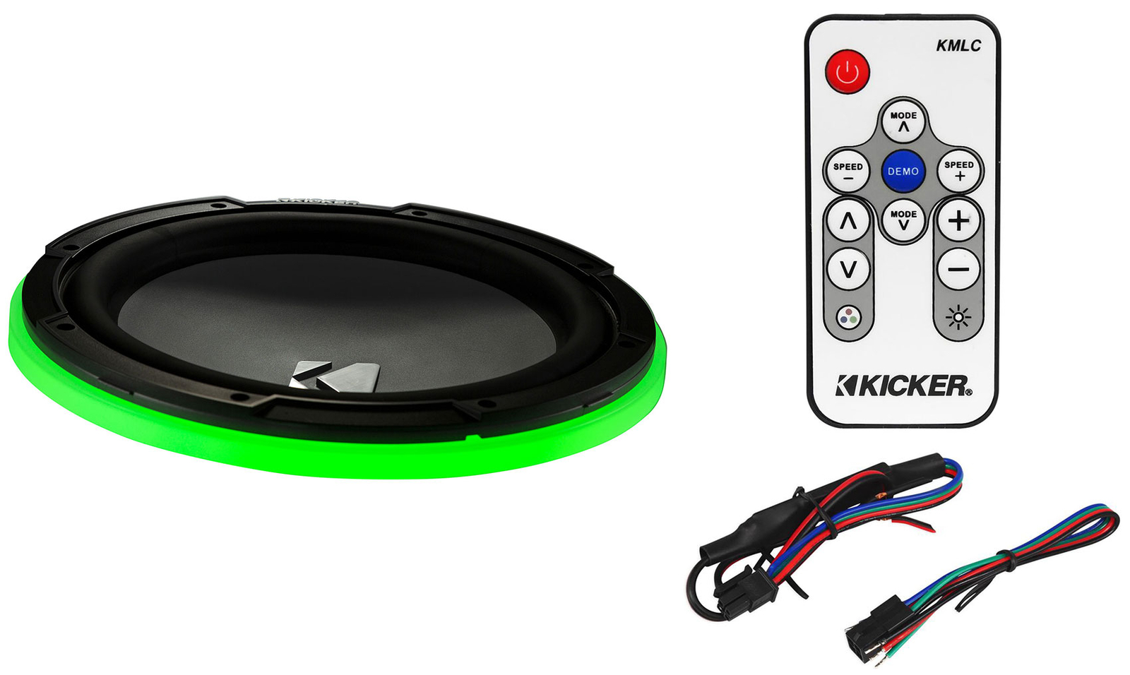 KICKER 47KLSR12 KLSR 12 Защищенный от атмосферных воздействий светодиодный Динамик сабвуфер с кольцевой подсветкой Пульт дистанционного управления
