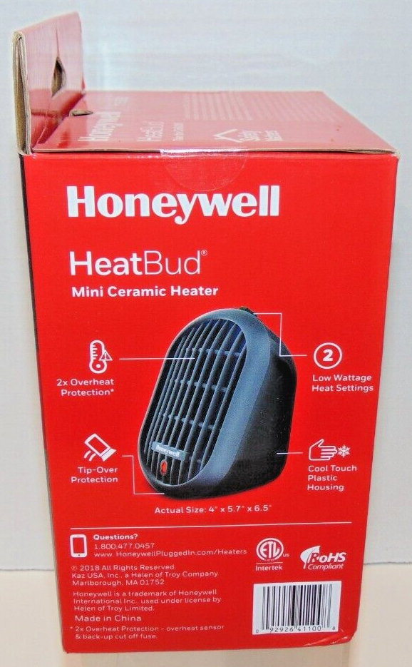Honeywell HCE100B Heat Bud Ceramic Portable-Mini Heater - Black 92926411008  | eBay