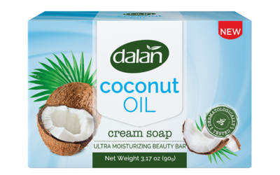 Dalan Coconut Oil Cream Bar Soap (90g) (Pack of 3 or 12)