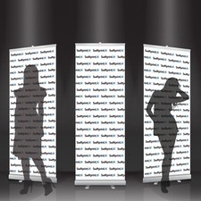 Roller Banner Pop Up Display Stand - Step and Repeat Your Logo Backdrop 