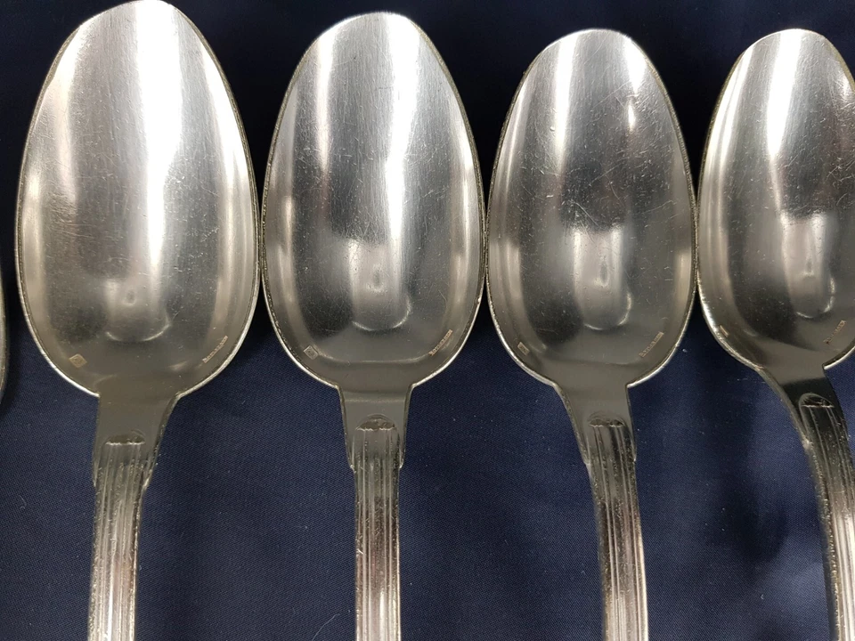 BOULENGER Lot de 4 fourchettes + 4 cuillères anciennes ARGENT poinçonner A B - Photo 4/4