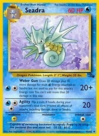 Pokemon Seadra 42/63 Fossil Set MP Rare Trading Card