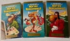 CLASSIC Adventures of Rocky and Bullwinkle VHS Lot 3 Used PreOwned VOL 1, 2, 3