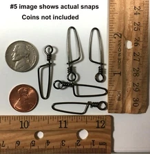 100 #5 (55KG 125 lbs) Stainless Steel Coast Lock Snap (no swivel) Black Chrome